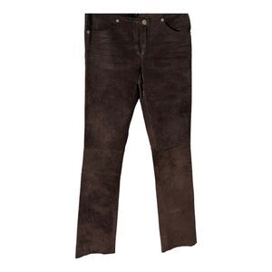 Heart Moon Star women's brown leather suede pants size 0